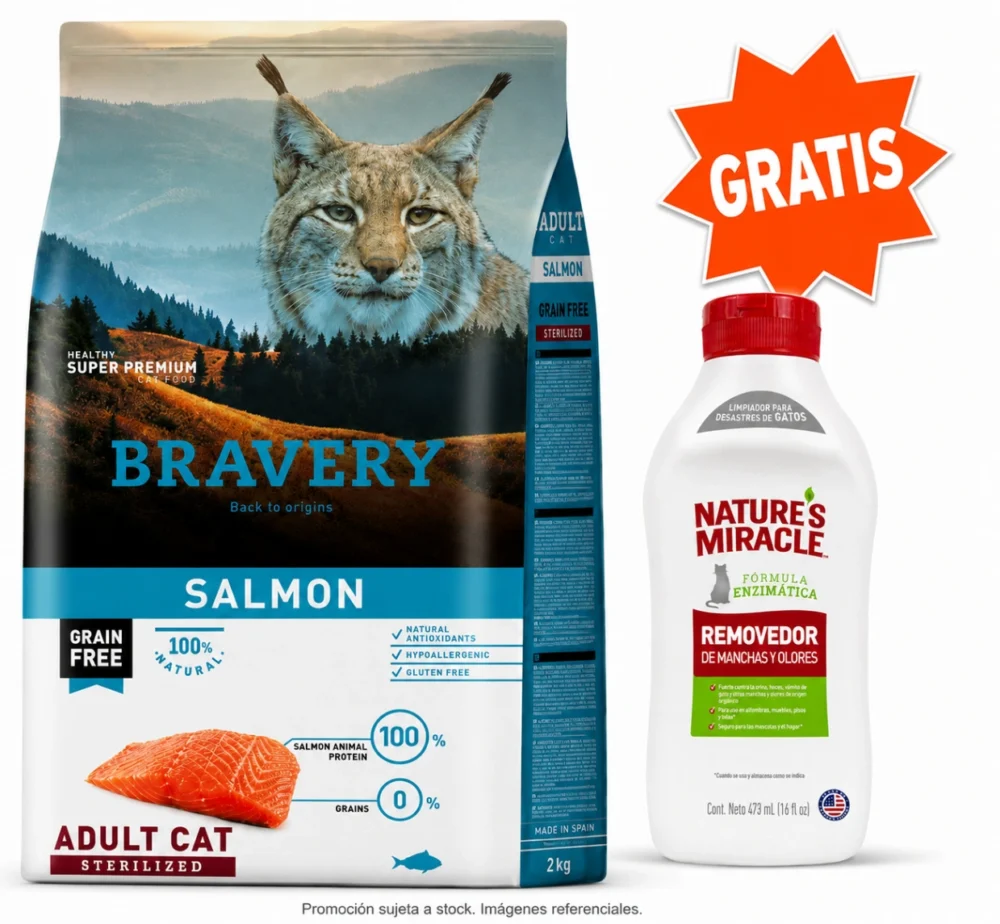 Bravery Gato Adulto Esterilizado Salmón 2 kg