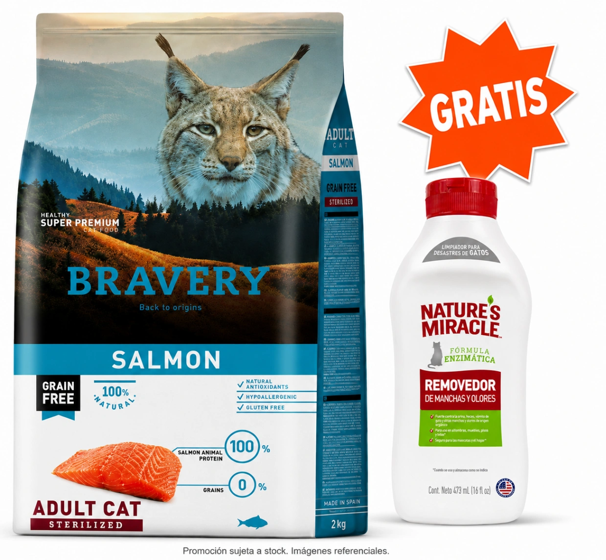 Bravery Gato Adulto Esterilizado Salmón 2 kg