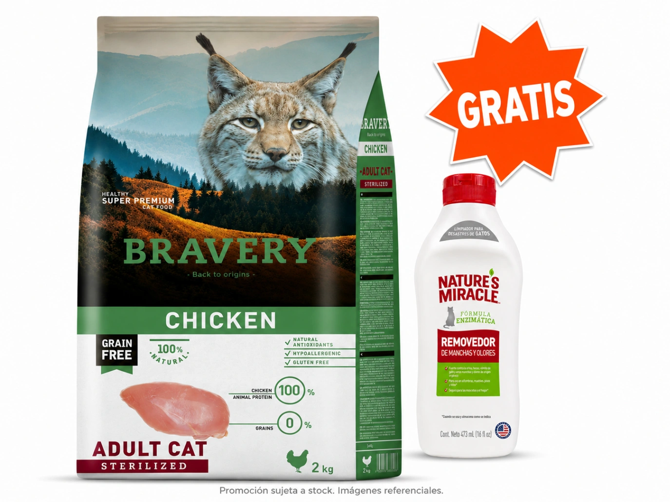 Bravery Gato Adulto Esterilizado Pollo 2 kg