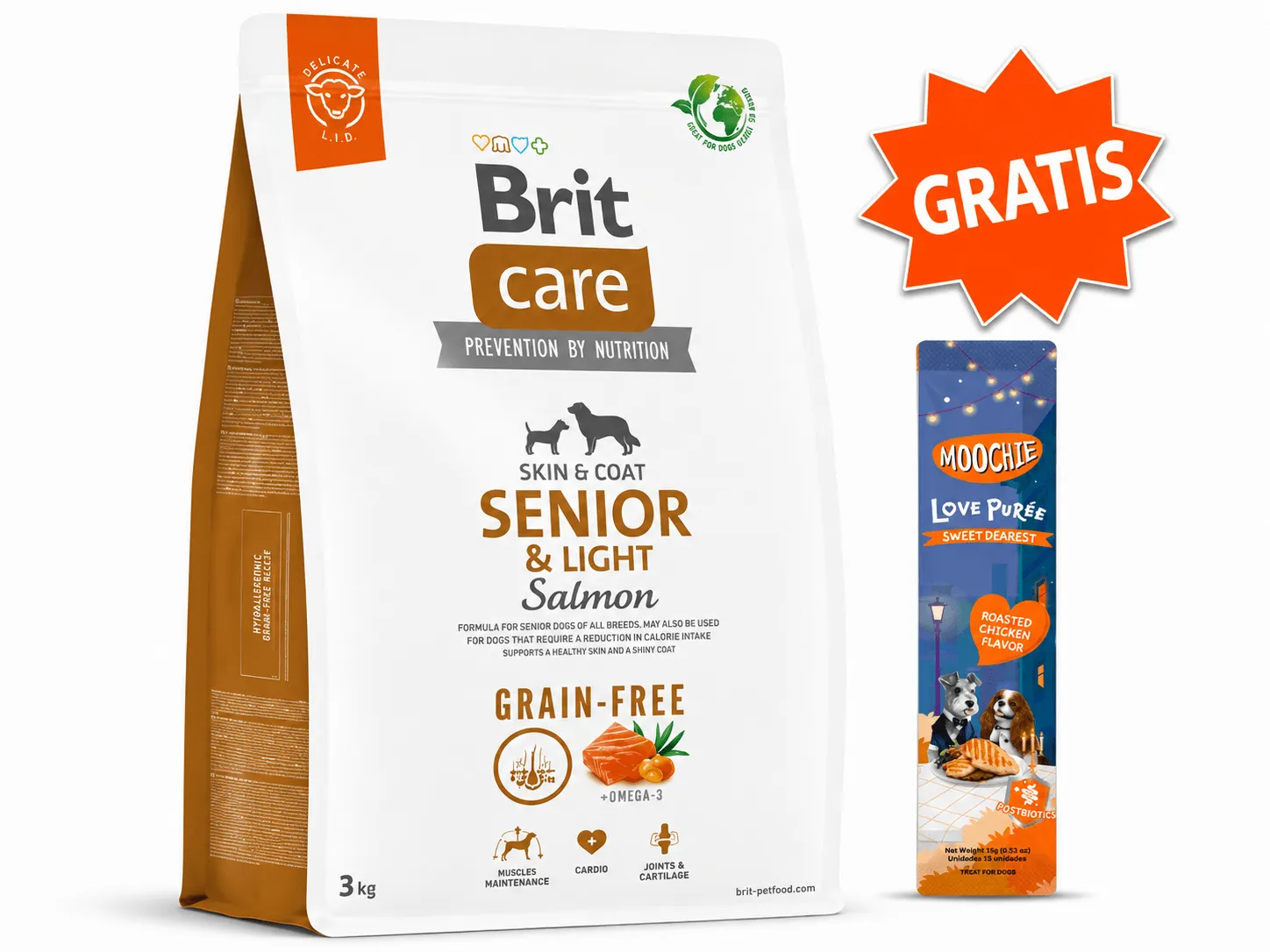 Brit Care Grain Free Senior y Light Salmón 3 kg