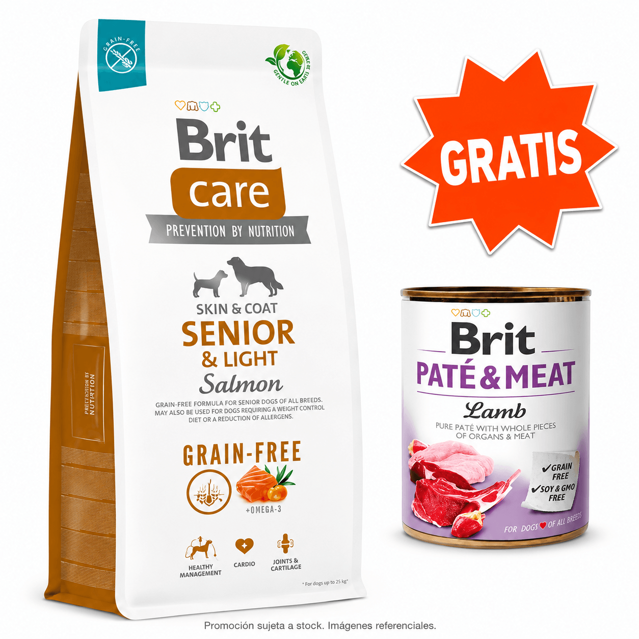 Brit Care Grain Free Senior y Light Salmón 12 kg para Perros