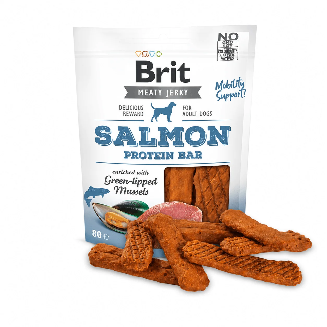 Brit Meaty Jerky Barra de Salmón 80 g para Perros