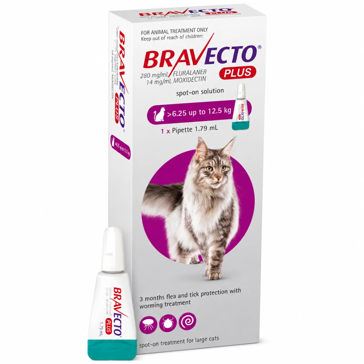 Bravecto Plus 500 mg Gato 6.25 a 12.5 kg