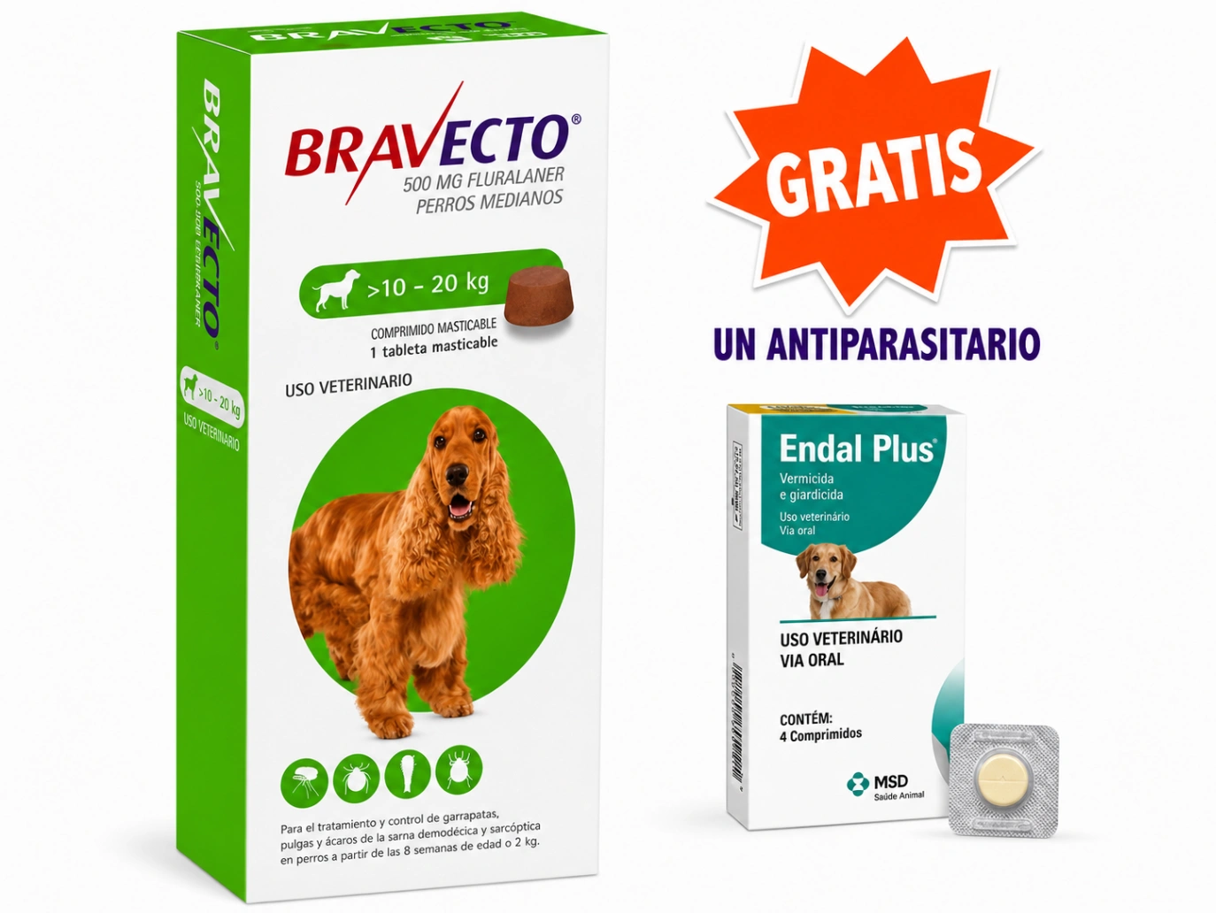Bravecto 500 mg Perro 10 a 20 kg