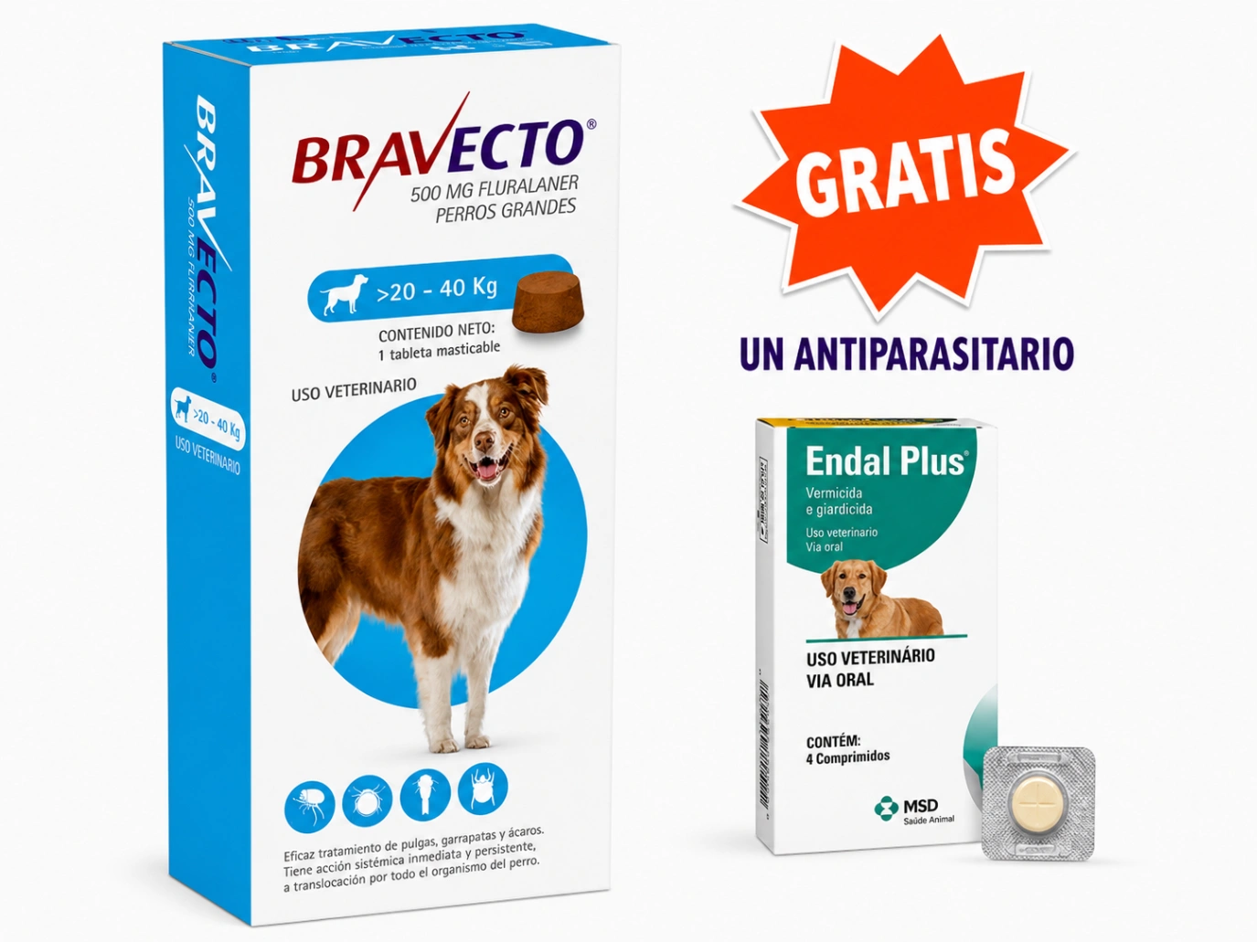 Bravecto 1000 mg Perro 20 a 40 kg