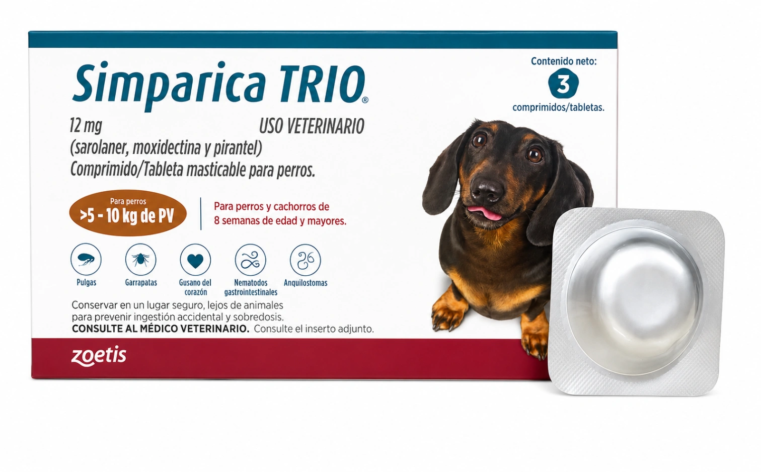 Simparica Trio 12 mg 5 a 10 Kg