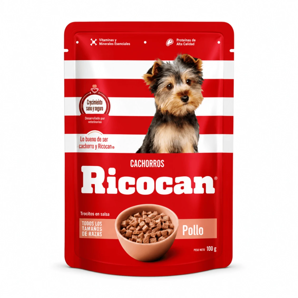 Ricocan Cachorro Pouch Trocitos de Pollo en Salsa 100 g