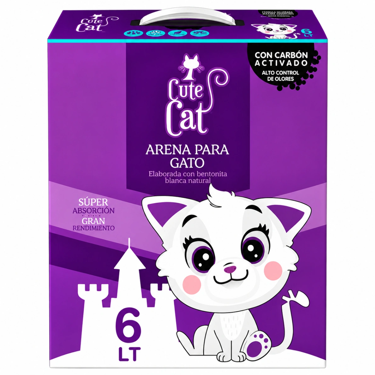 Cute Cat Arena para Gatos con Carbón Activado 6 L