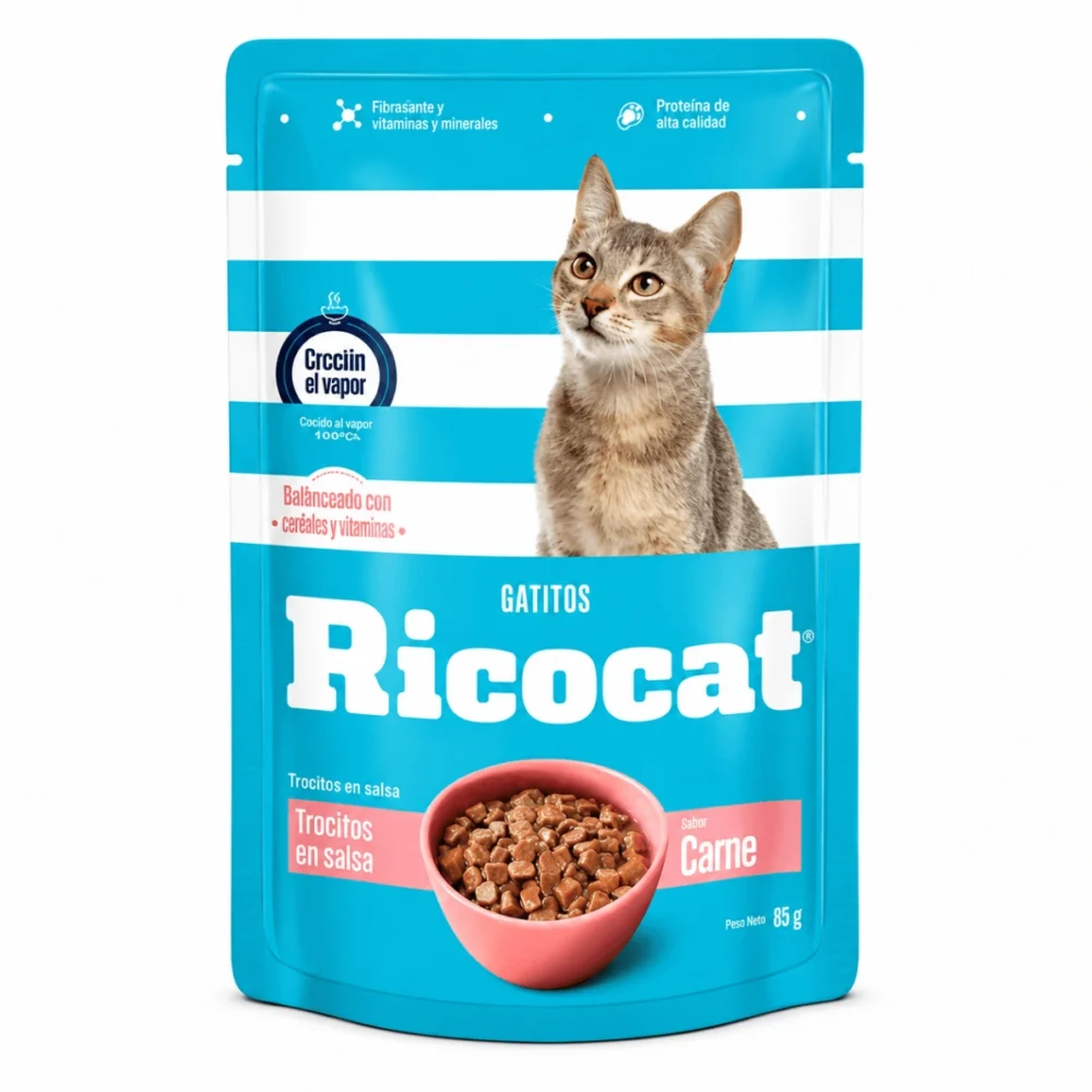 Ricocat Gatitos Carne en Trocitos Pouch 85 g
