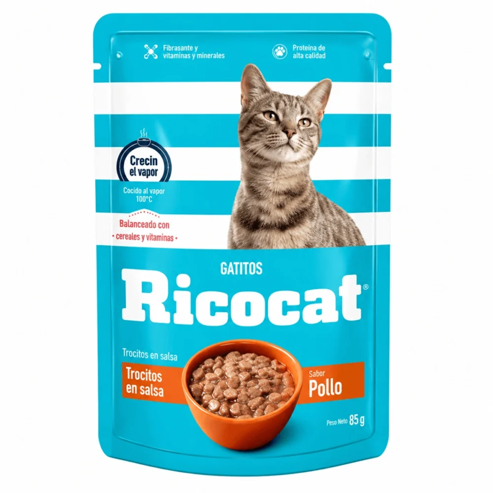 Ricocat Adulto Pollo en Trocitos Pouch 85 g