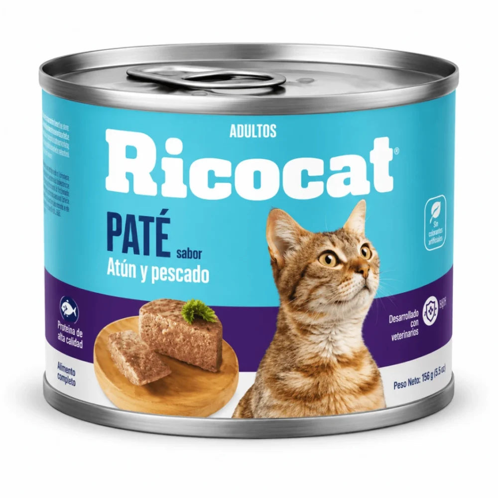 Ricocat Atún y Pescado Adulto Paté Lata 160 g