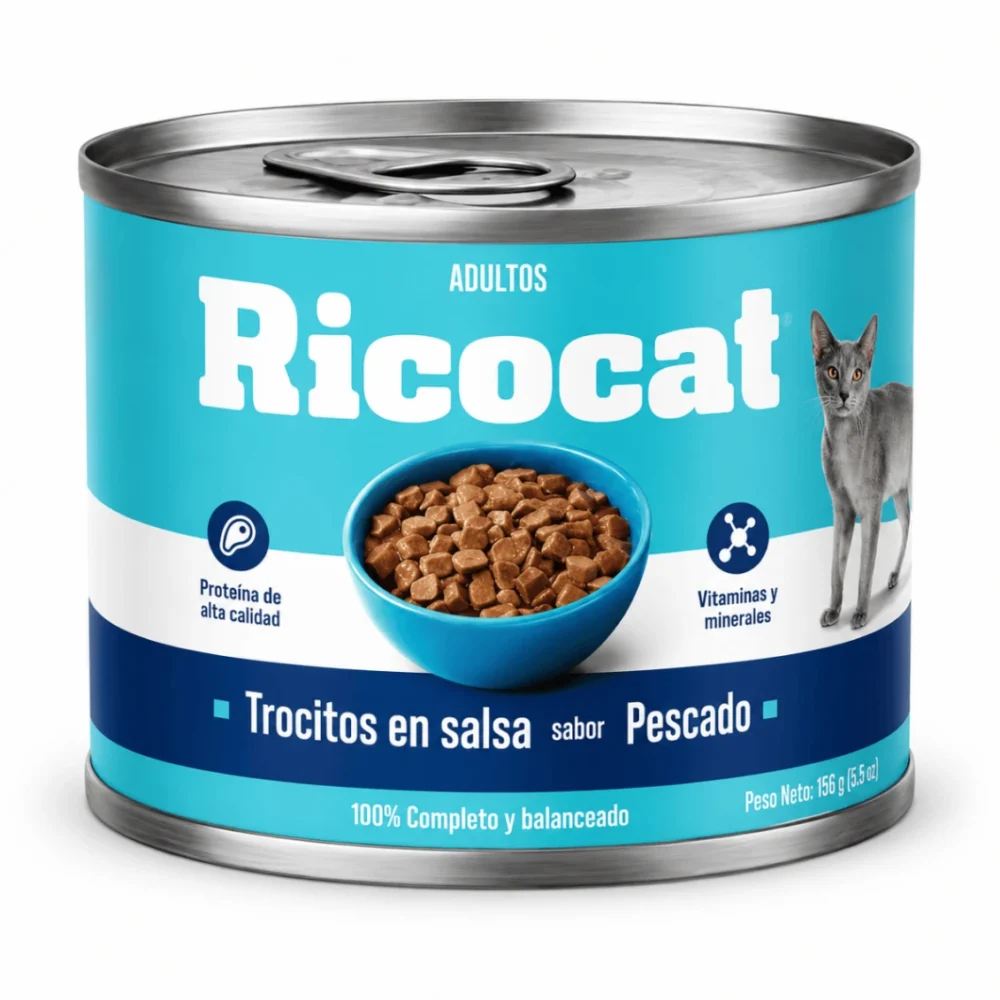 Ricocat Pescado Adulto Trocitos en Salsa Lata 160 g