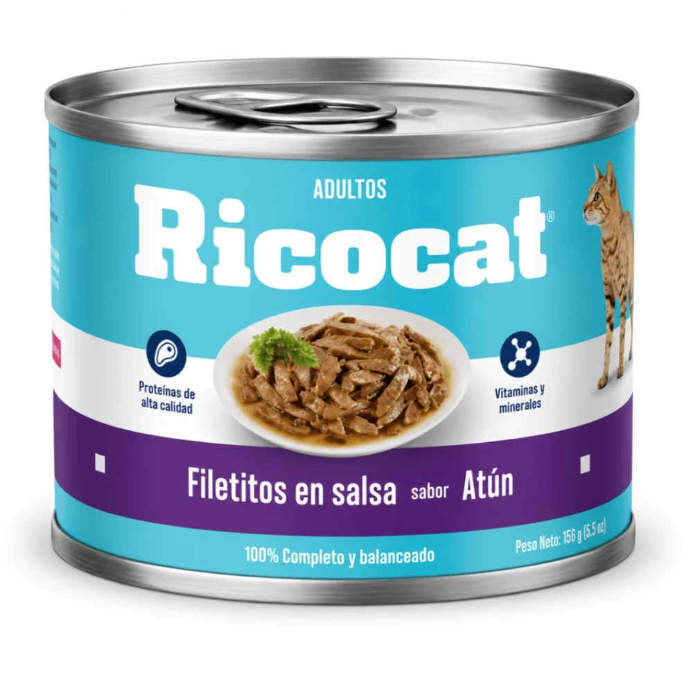 Ricocat Atún Adulto Filetitos en Salsa Lata 160 g