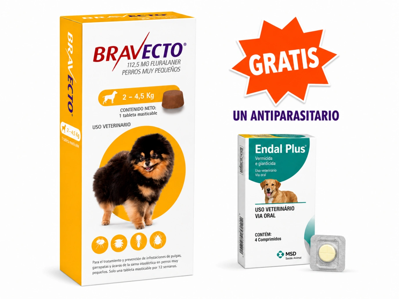 Bravecto 112.5 mg Perro 2 a 4.5 kg