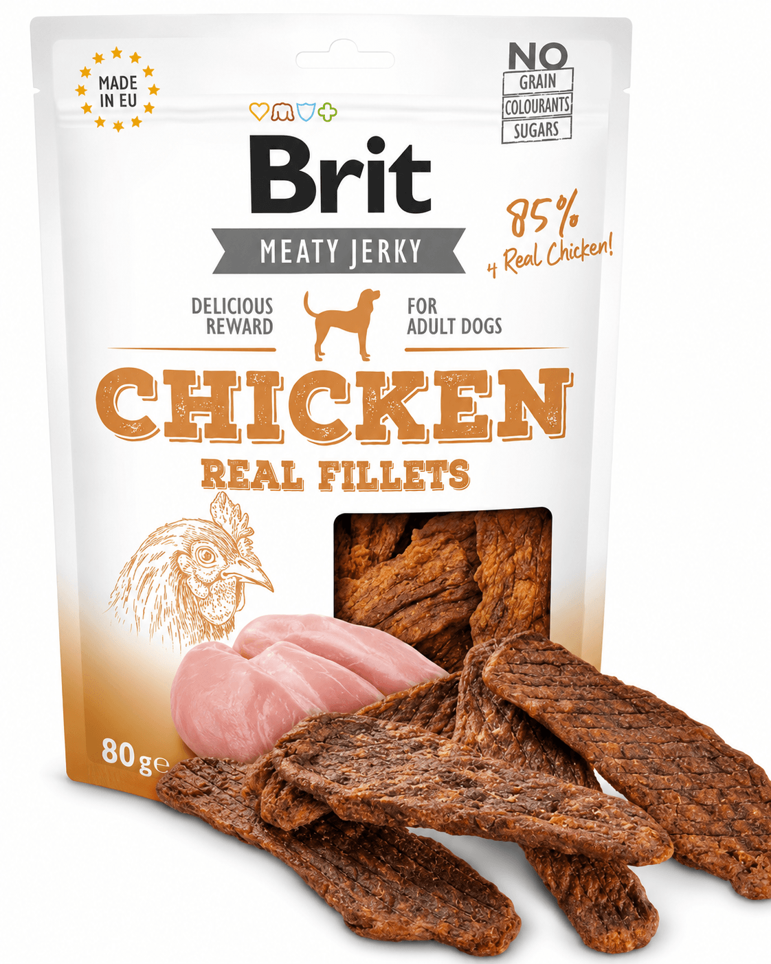 Brit Meaty Jerky Filetes de Pollo 80 g para Perros