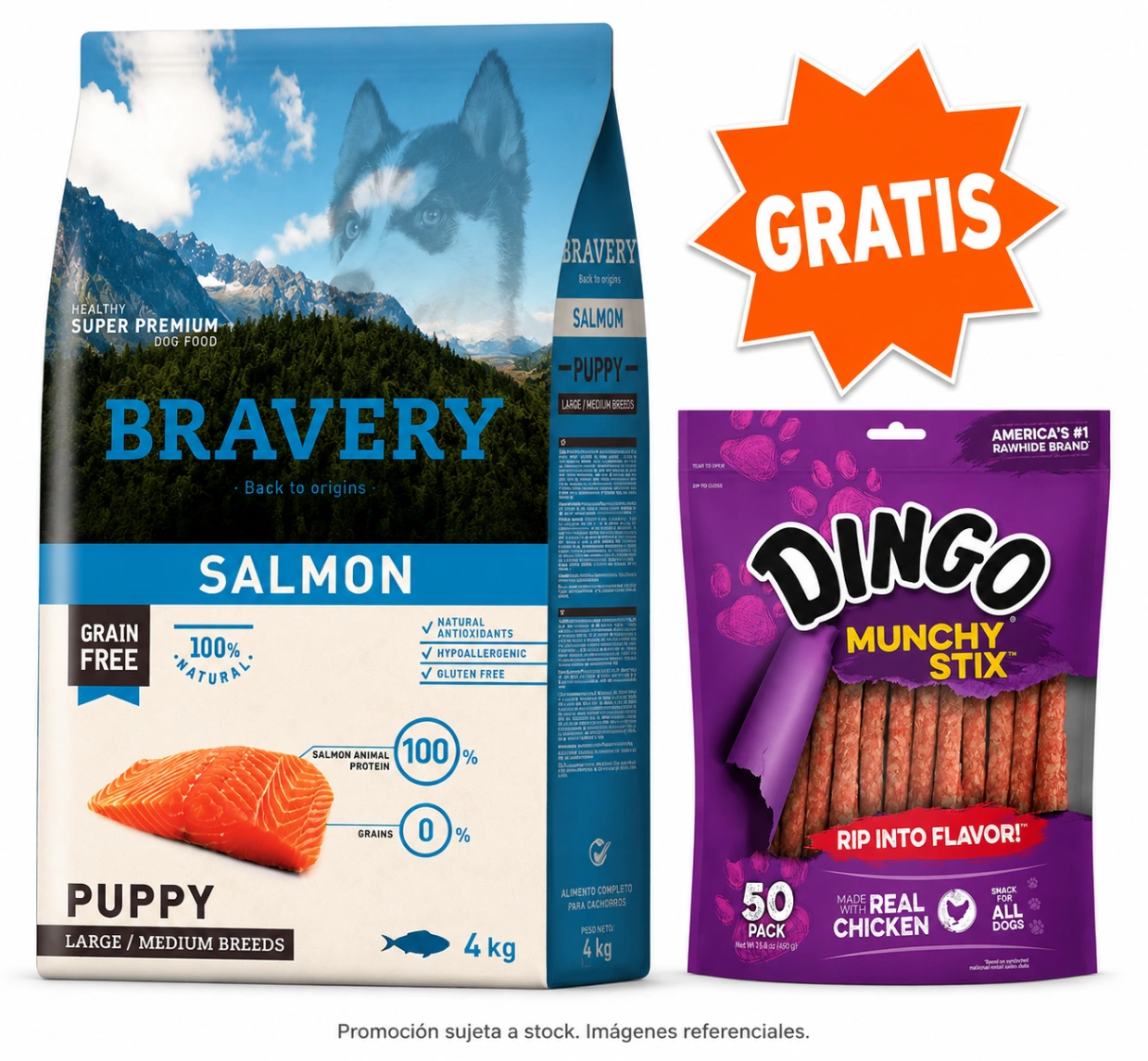 Bravery Cachorro Mediano y Grande Salmón 4 kg