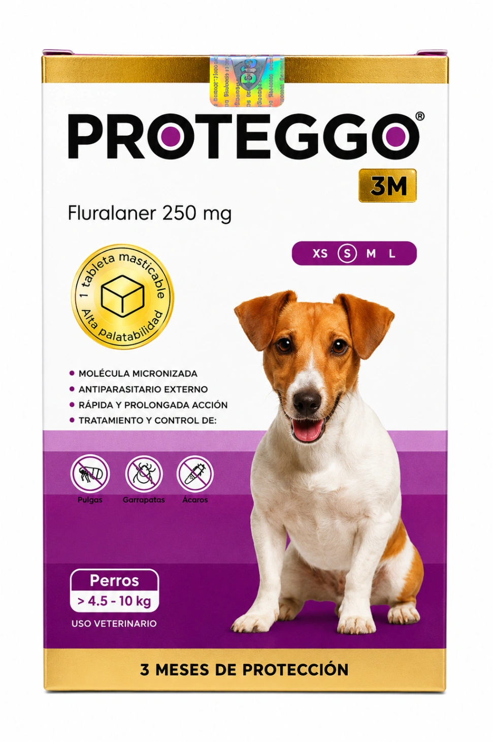 Proteggo 3 Meses 250 mg 4.5 a 10 kg x 1 Tableta