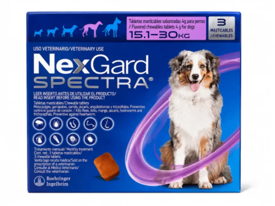 Boehringer NexGard Spectra 15.1 a 30 kg x 3 Tabletas