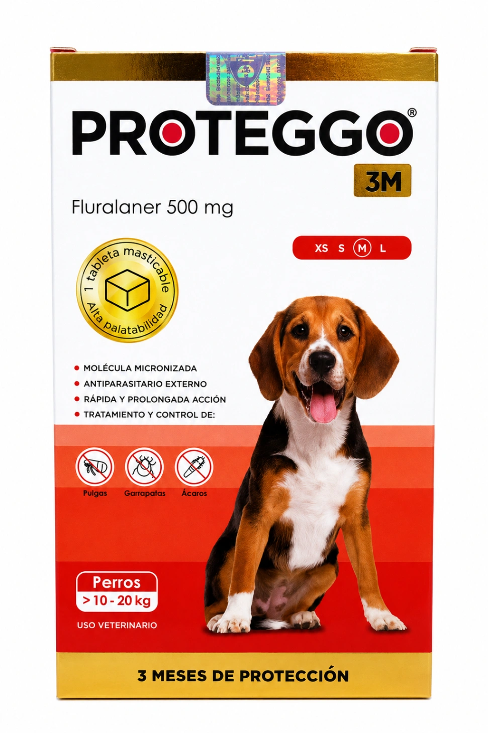 Proteggo 3 Meses 500 mg 10 a 20 kg x 1 Tableta