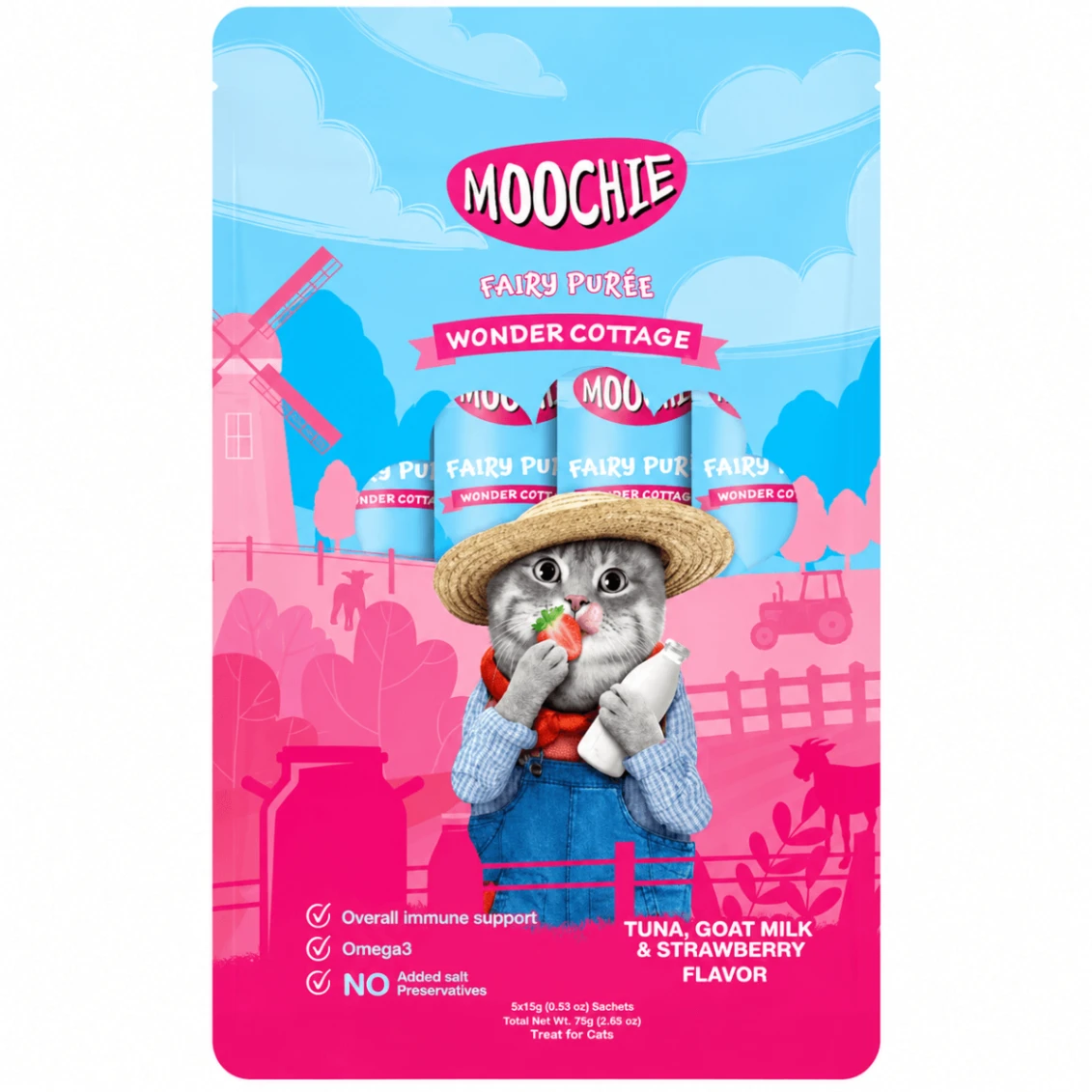 Moochie Puré de Hadas Atún con Leche de Cabra x 5 Tubos