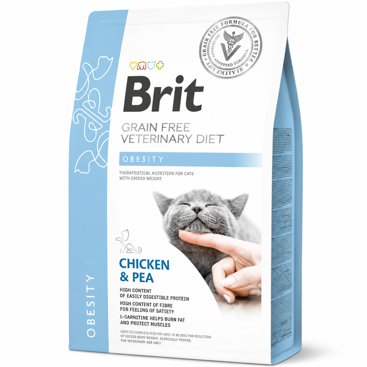 Brit Vet Diet Obesidad para Gatos Pollo y Arverja 2 kg
