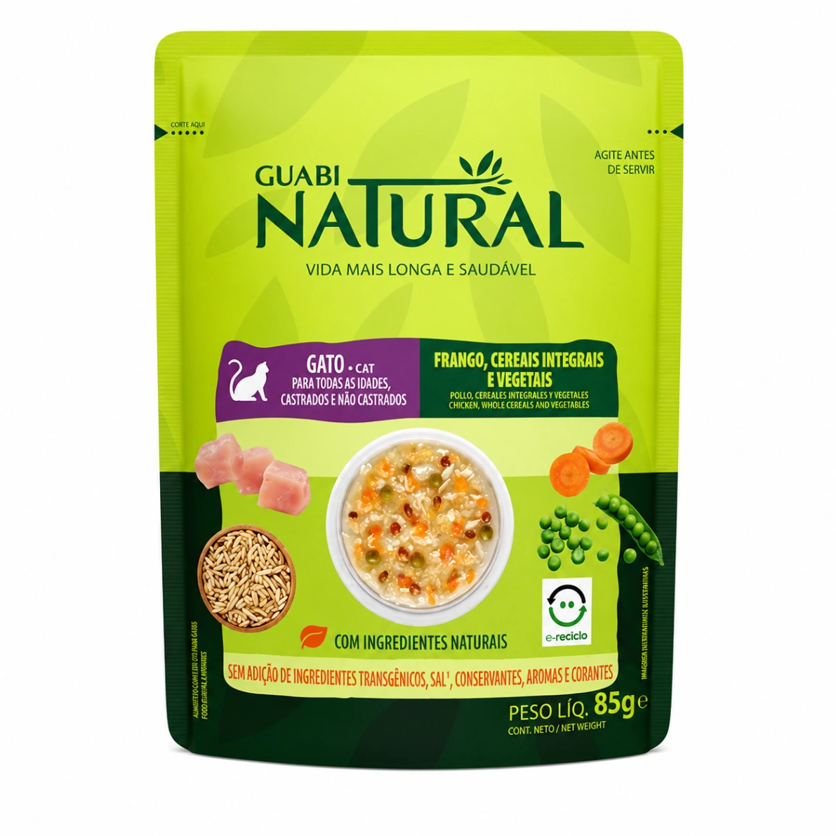 Guabi Natural Gato Sopita Pollo Cereales y Vegetales 85 g