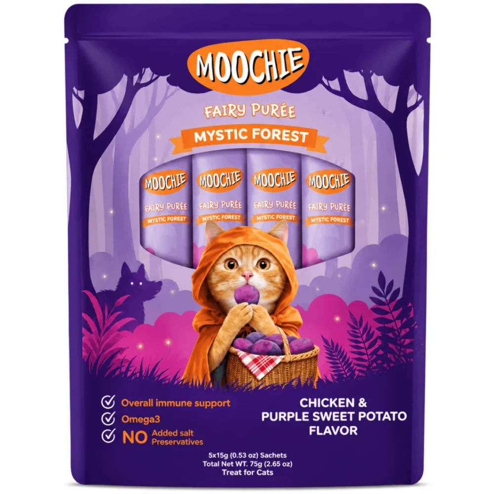 Moochie Puré de Hadas Pollo y Camote Paquete x 5 Tubos