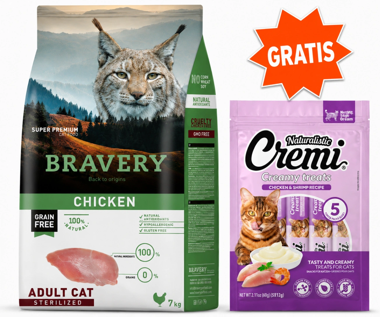 Bravery Gato Adulto Esterilizado Pollo 7 kg