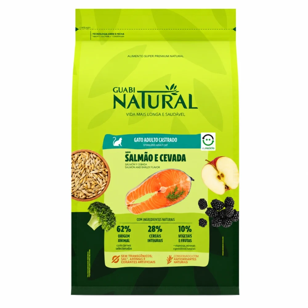 Guabi Natural Gato Castrado Salmón y Cebada 7.5 kg