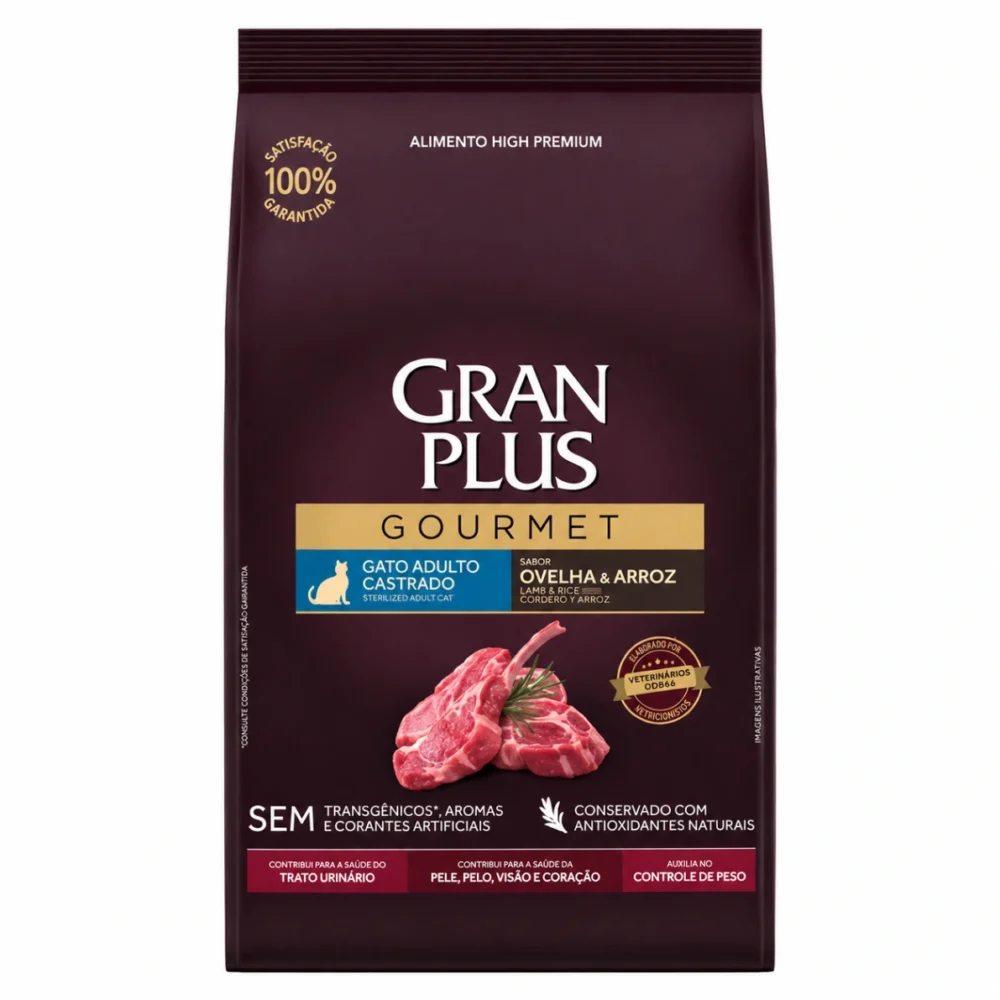 Gran Plus Gourmet Gato Castrado Oveja y Arroz 3 kg