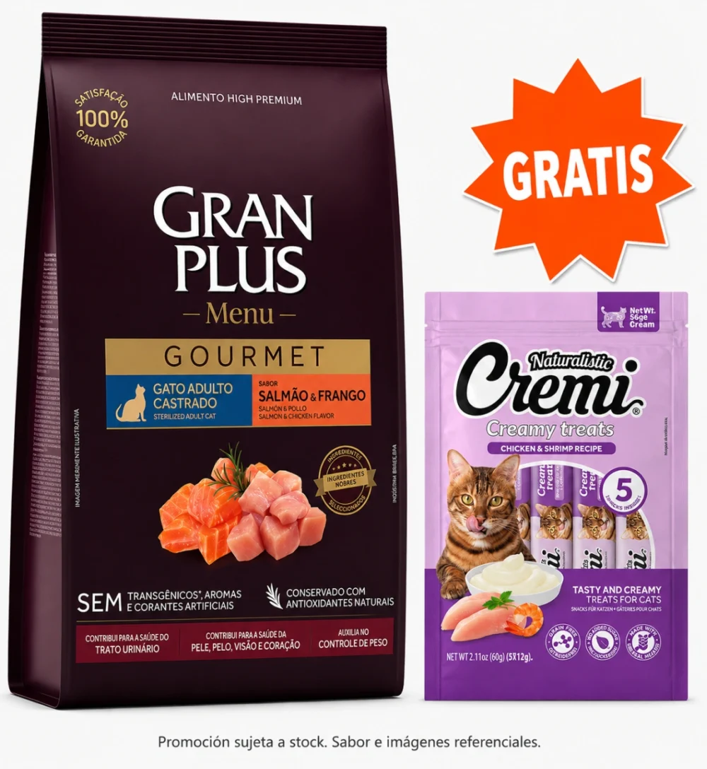Gran Plus Gourmet Gato Castrado Salmón y Pollo 10 kg